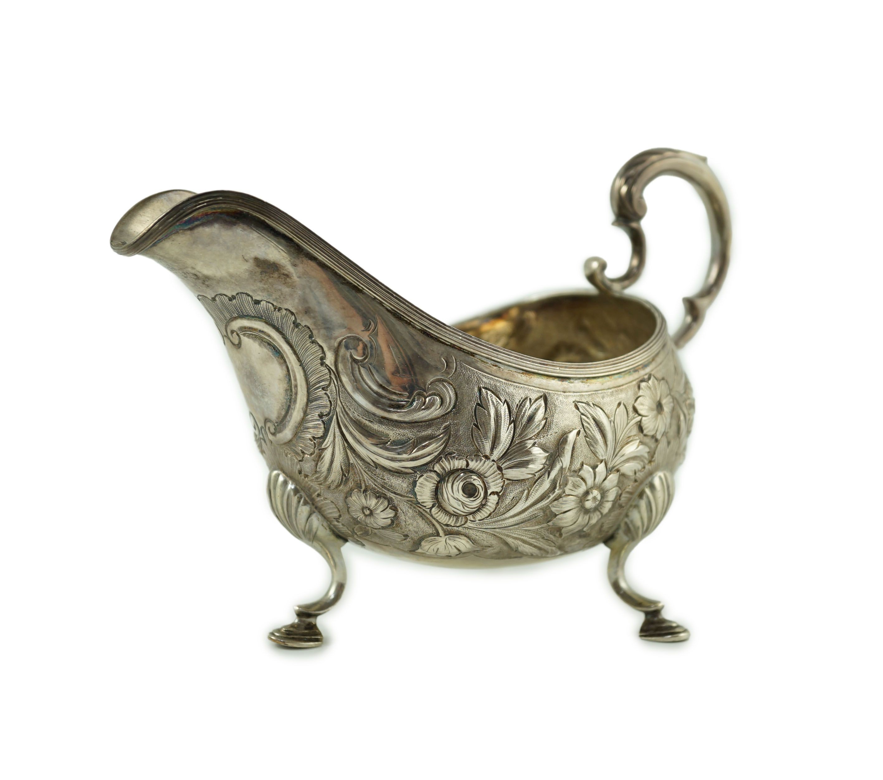 A George III Irish silver sauceboat, by Matthew West